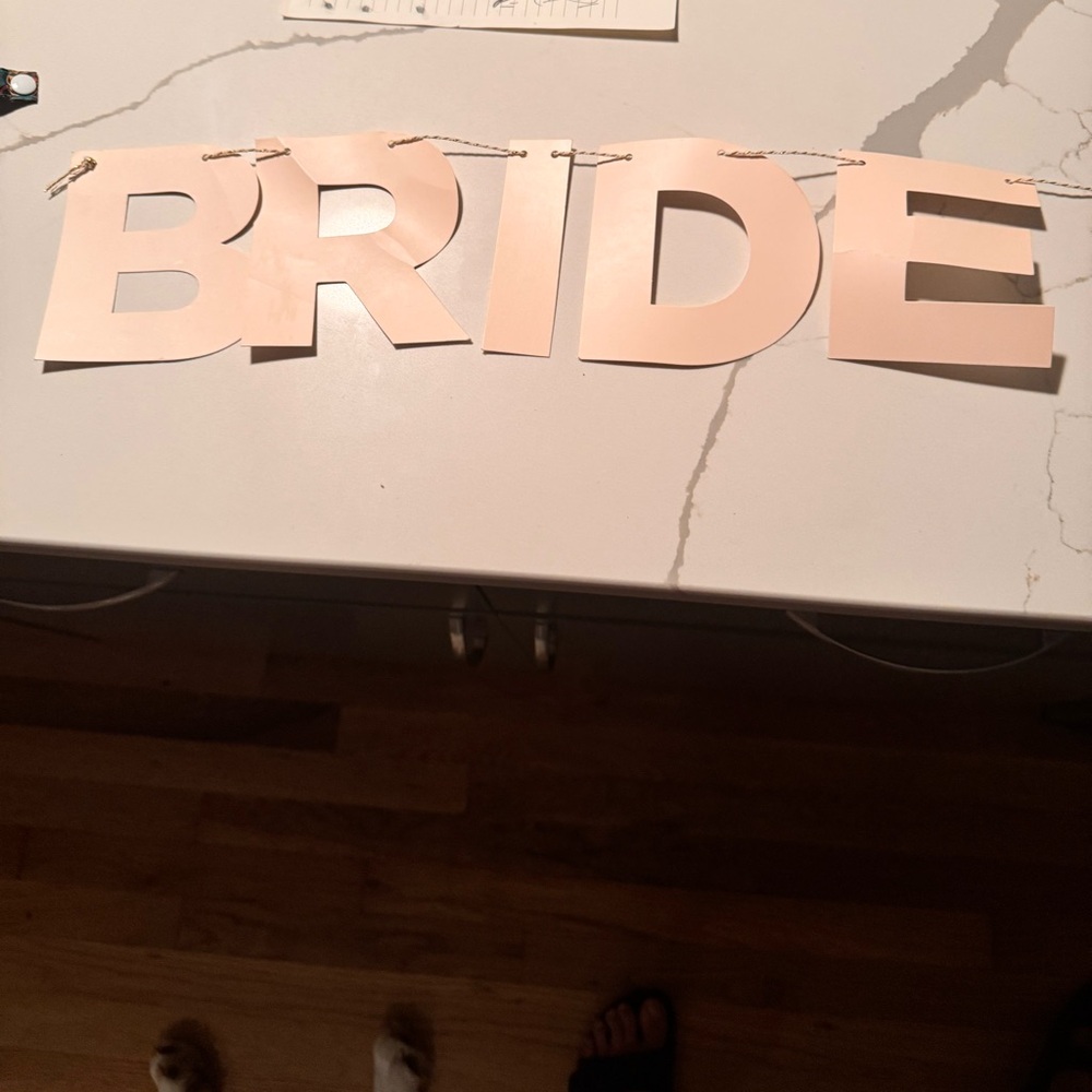 Peach 'BRIDE TO BE’ Sign - Bridal Shower Wedding Banner Hanger